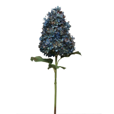 Antiqued Blue Pee Gee Hydrangea Faux Stem