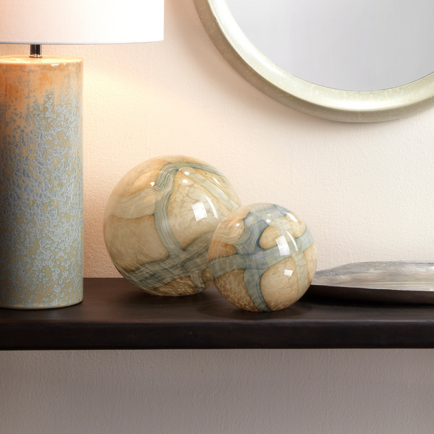 Cosmos Hand Blow Glass Orbs - Set of 2