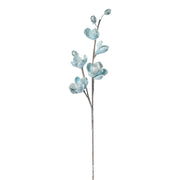 Frosted Blue Magnolia Blossom Tree Stem - Set of 6