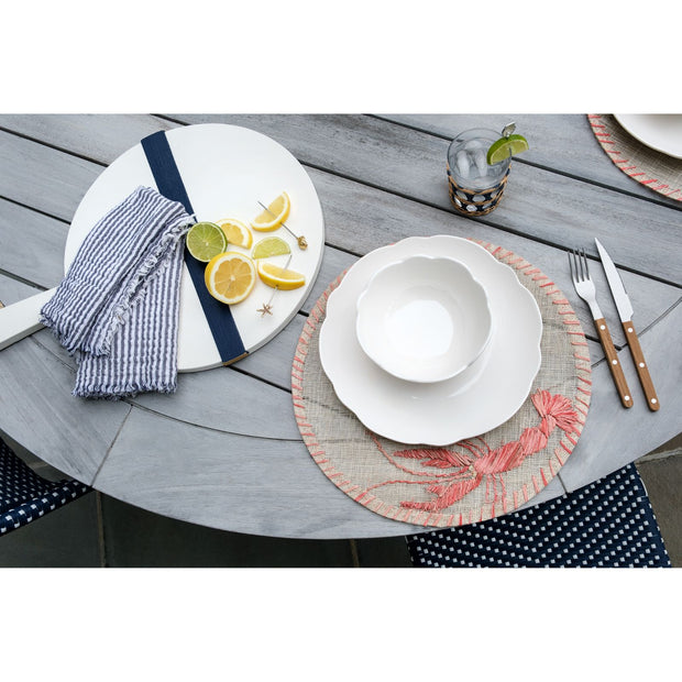 Limited Edition Petit Round Charcuterie Board - White & Navy