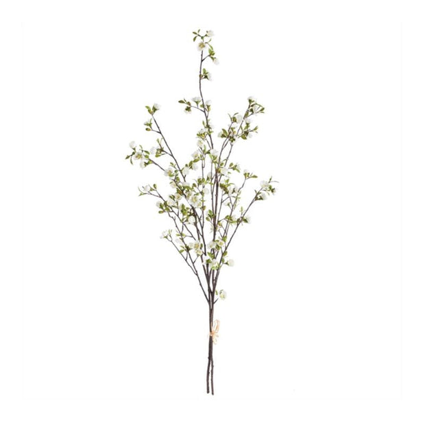 White Cherry Blossom Faux Branch - Set of 2