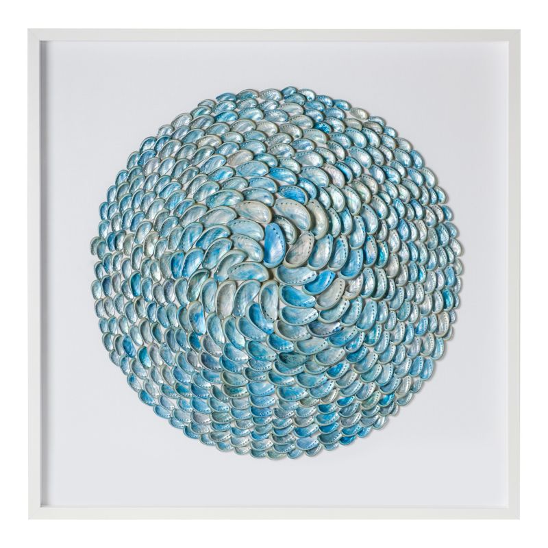 Jade Abalone Shell Ripple Framed Art