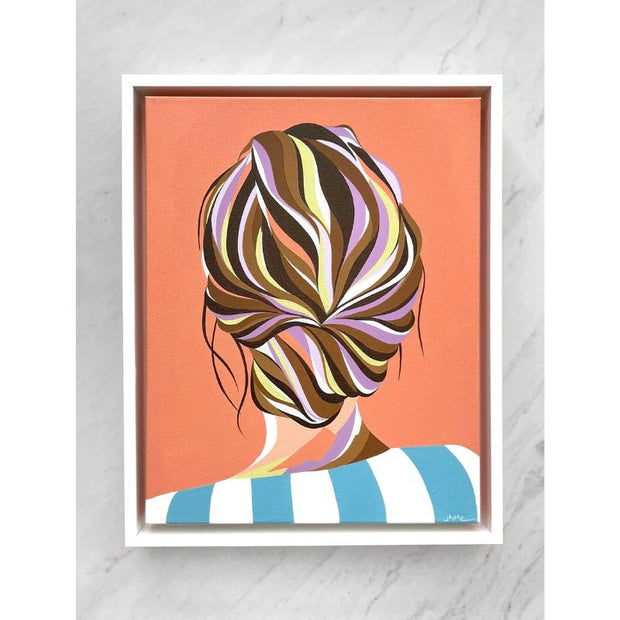 Lavender Twist Hair Study Original Framed Painting