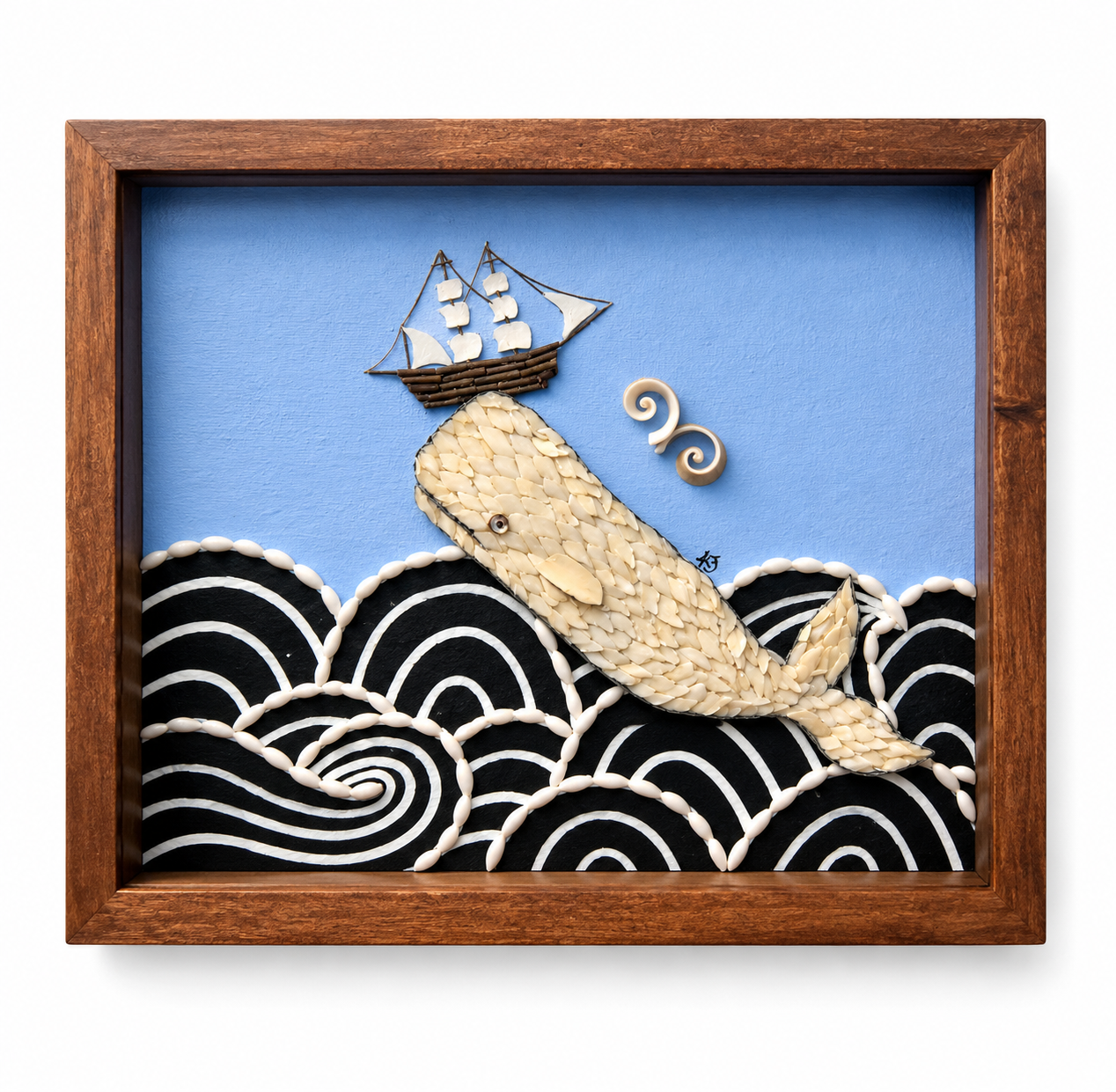 Moby Dick Shell Whale Original Artwork
