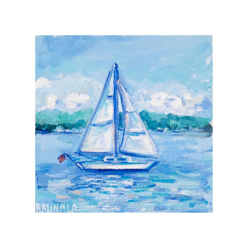 American Sail I Original Framed Painting