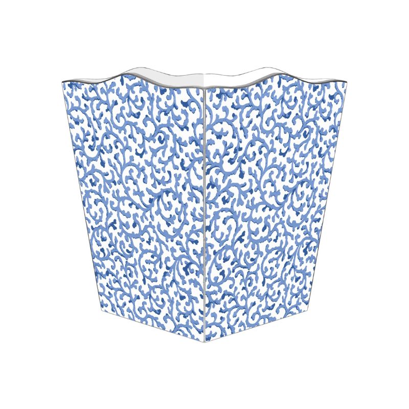 Coral Scroll Waste Basket