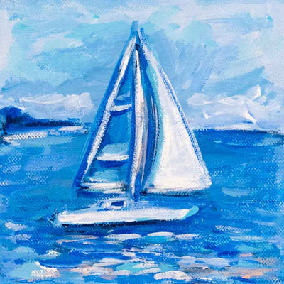 Blue and White Sails - Mini