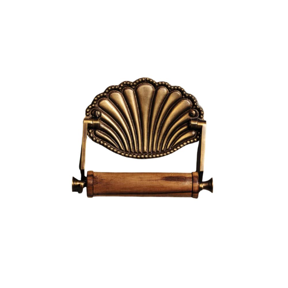 Antique Brass Shell Toilet Roll Holder