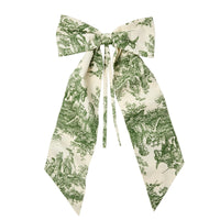 Evergreen Toile Oversized Bow