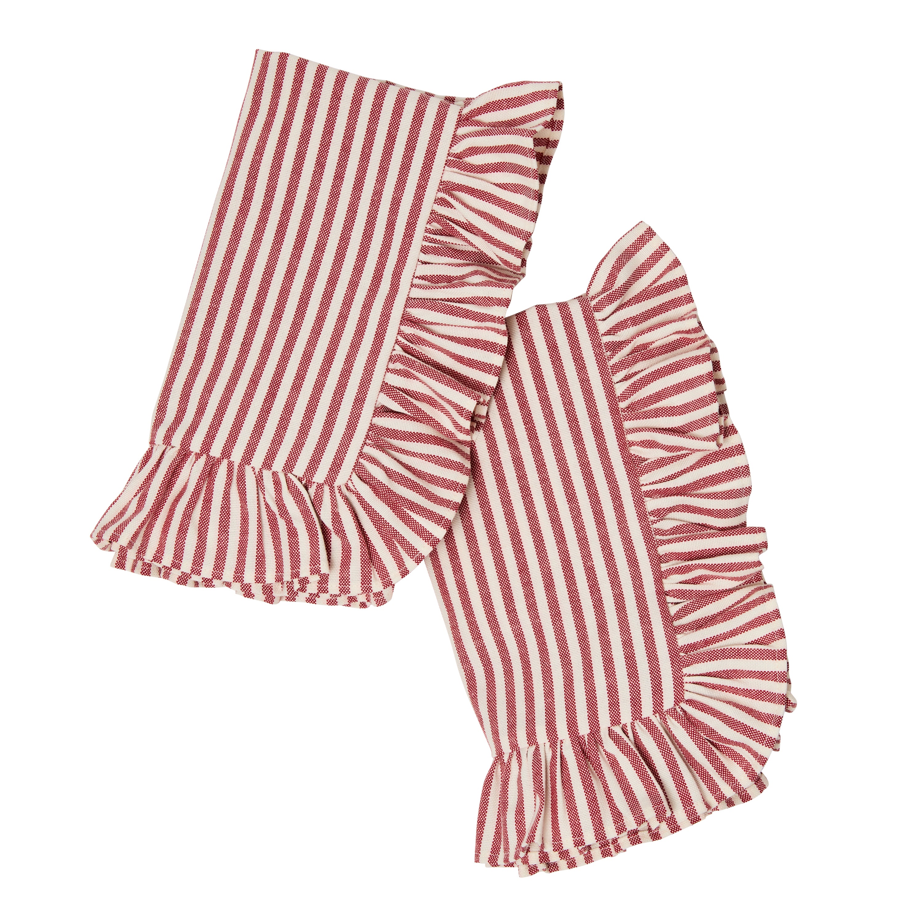Peppermint Stripe Ruffle Napkin - Set of 2
