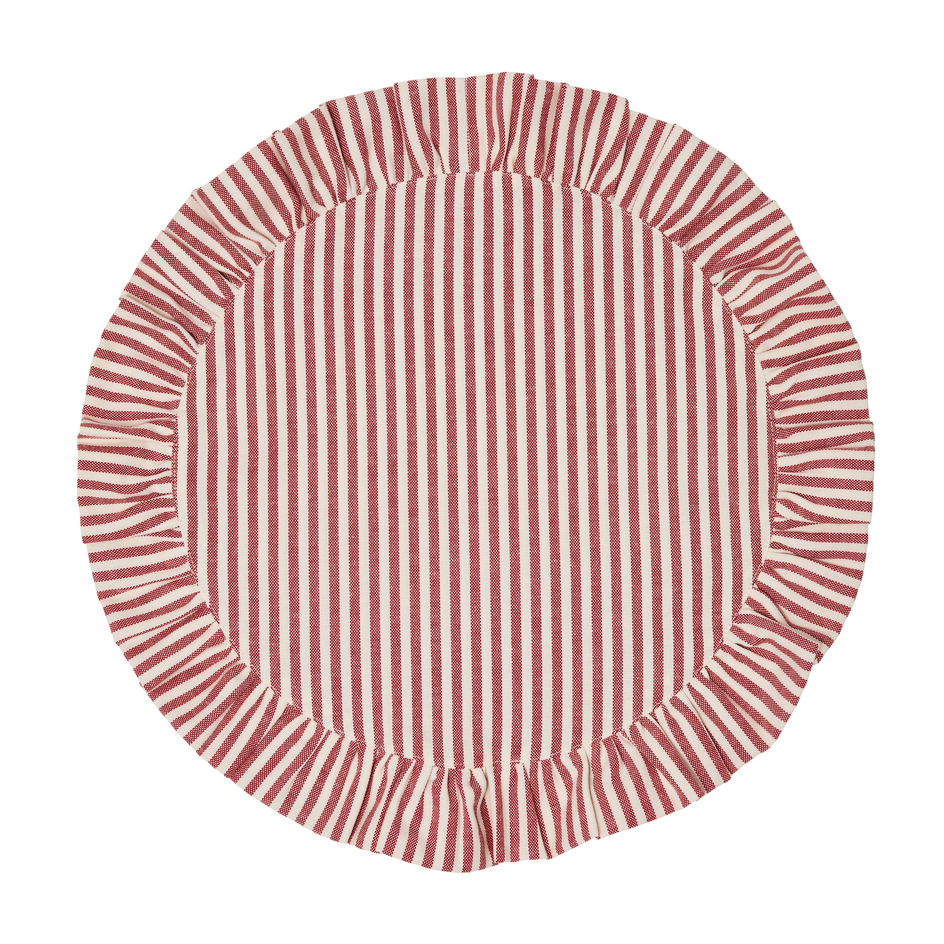 Peppermint Stripe Ruffle Placemat - Set of 2