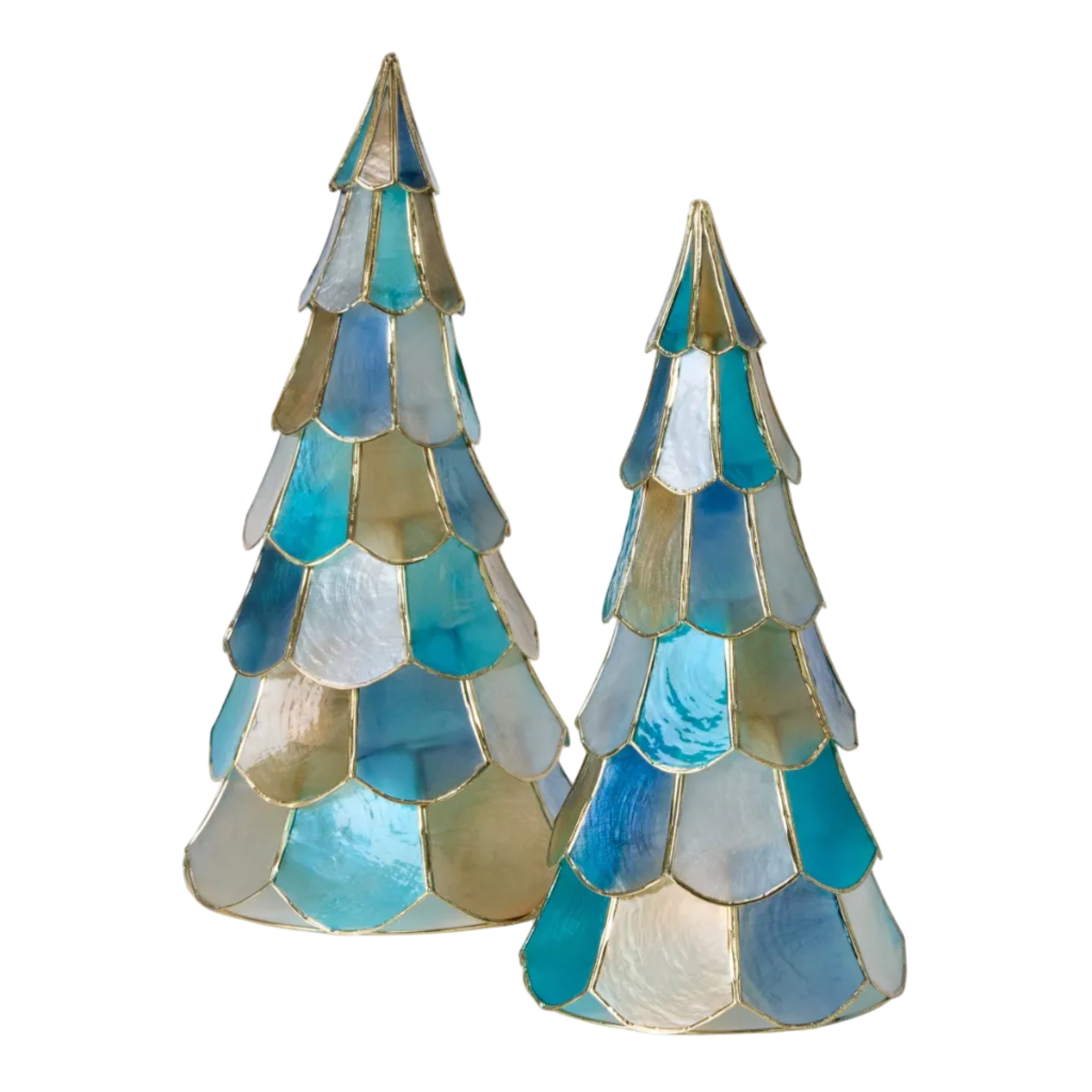 Gilded Sea Glass Capiz Tree