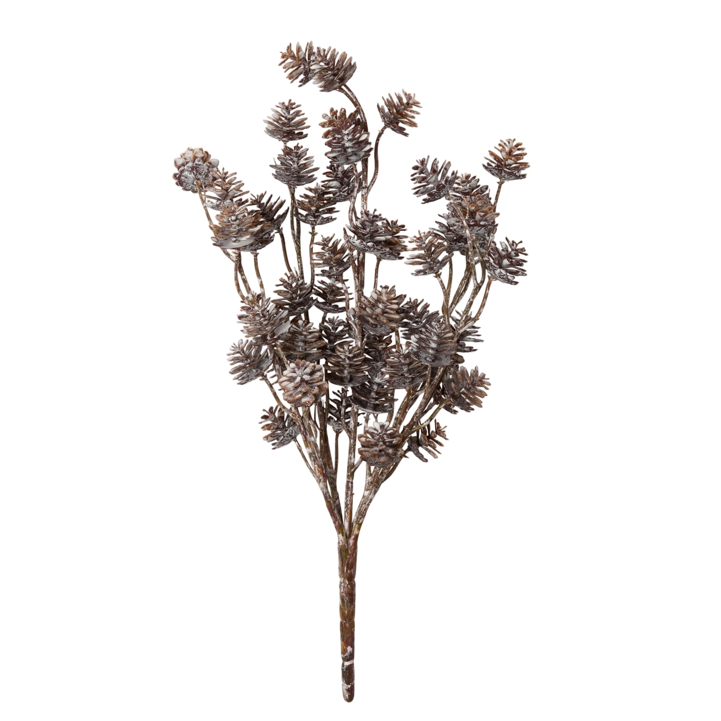 Flocked Pinecone Faux Tree Stem - Set of 6
