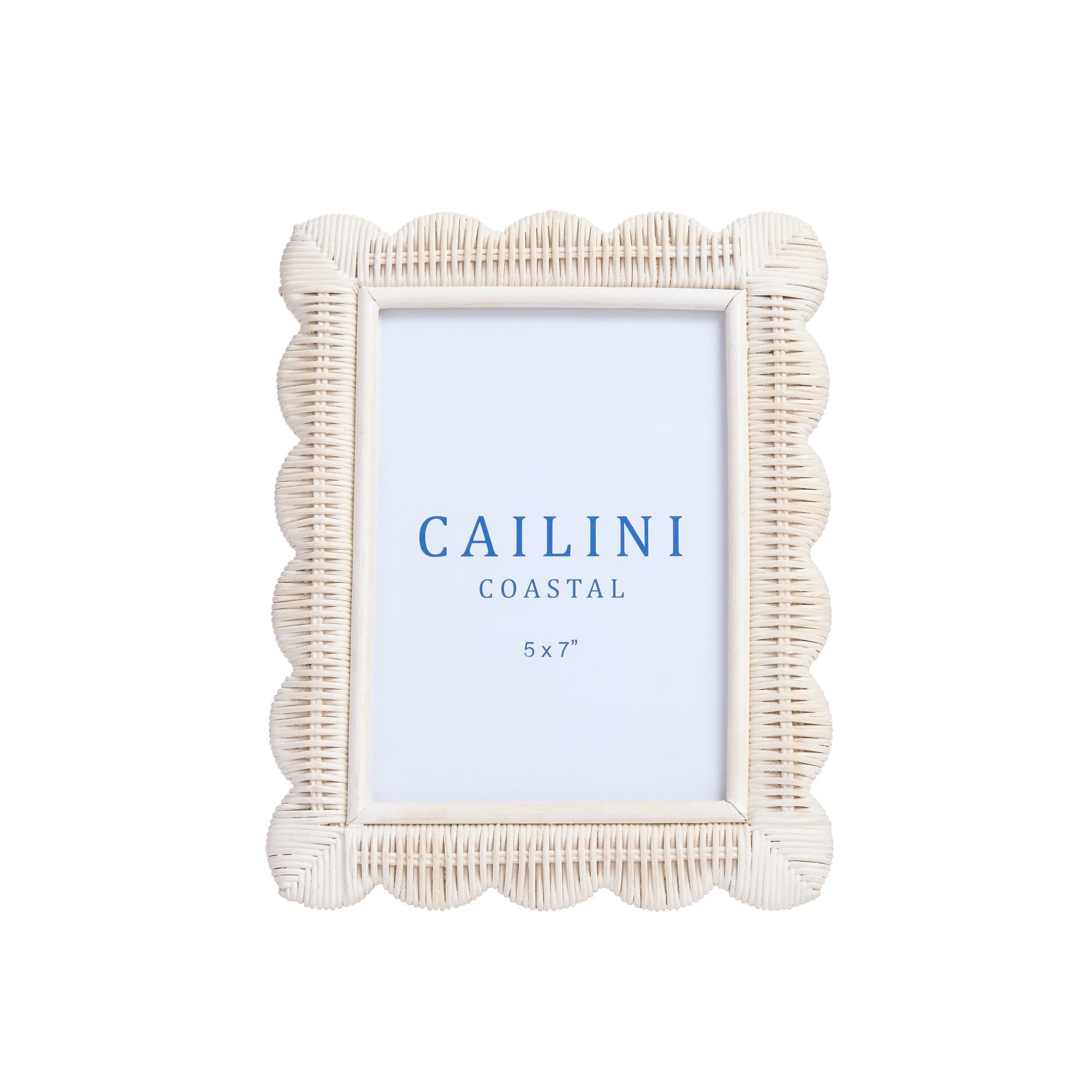 Surfside Scallop Rattan Photo Frame Driftwood