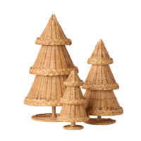 Wicker Christmas Trees - Set of 3