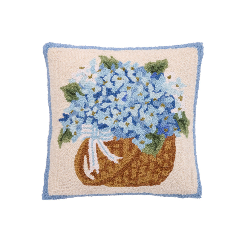 Nantucket Basket with Hydrangea Hook Pillow