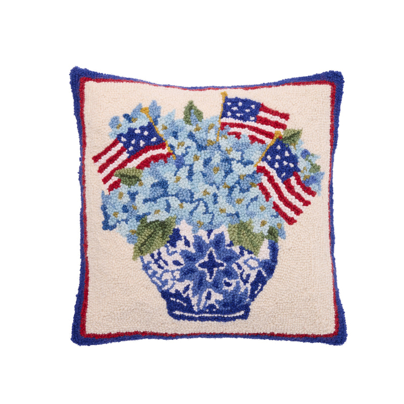 Patriotic Hydrangea Hook Pillow