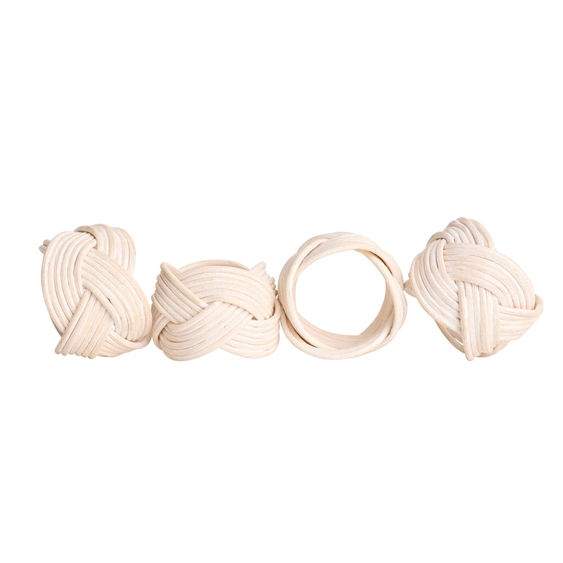Braided Rattan Napkin Rings Driftwood - Set of 4