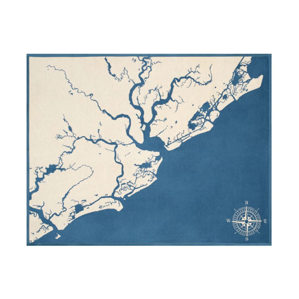 Charleston & Kiawah Map Blanket