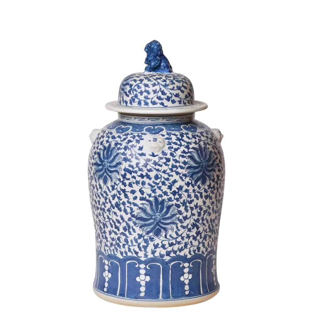 Lotus Flower Temple Jar