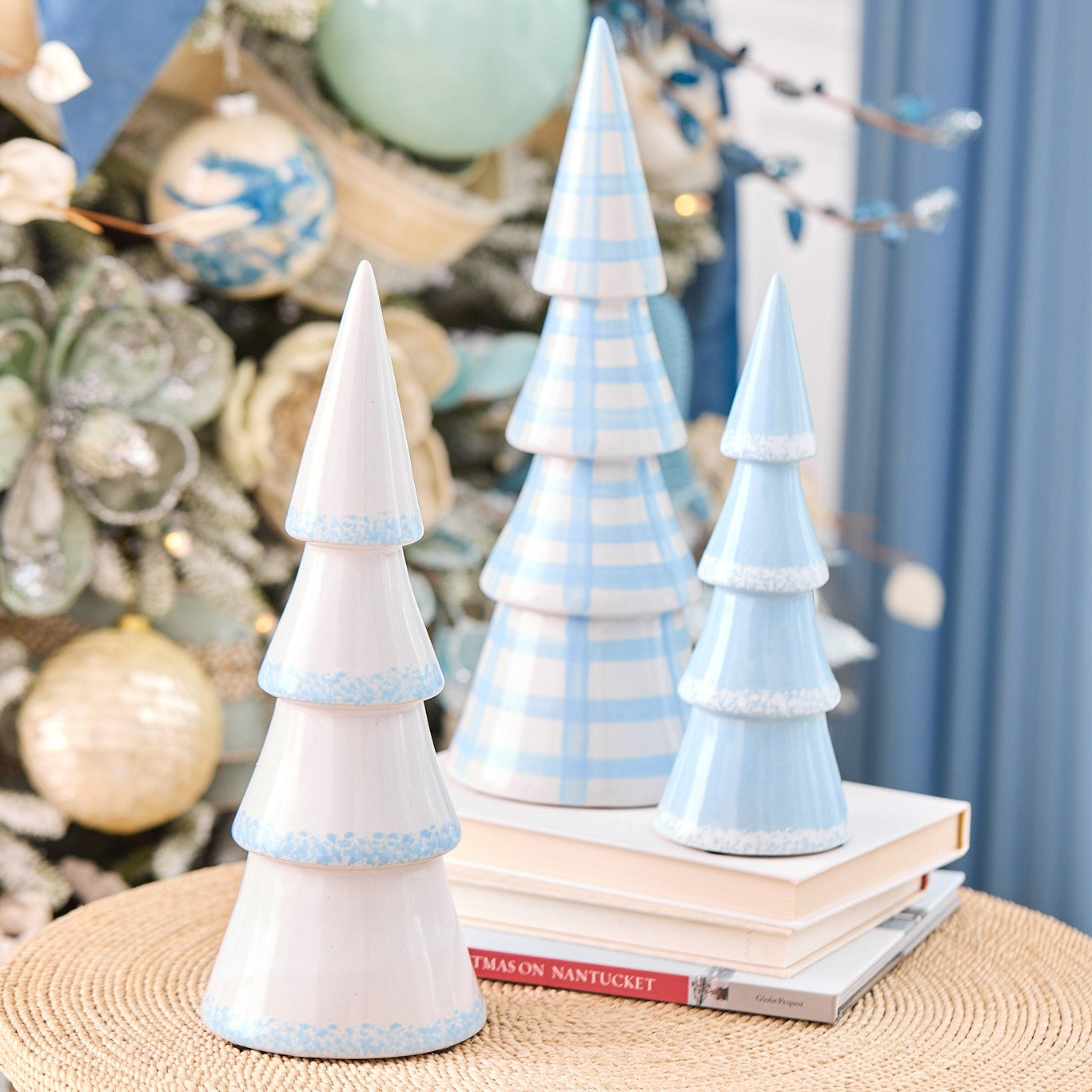 Coastal Ceramic Tree - Set of 3