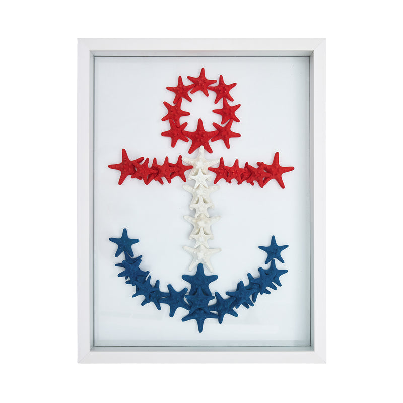 Patriotic Starfish Anchor Framed Art
