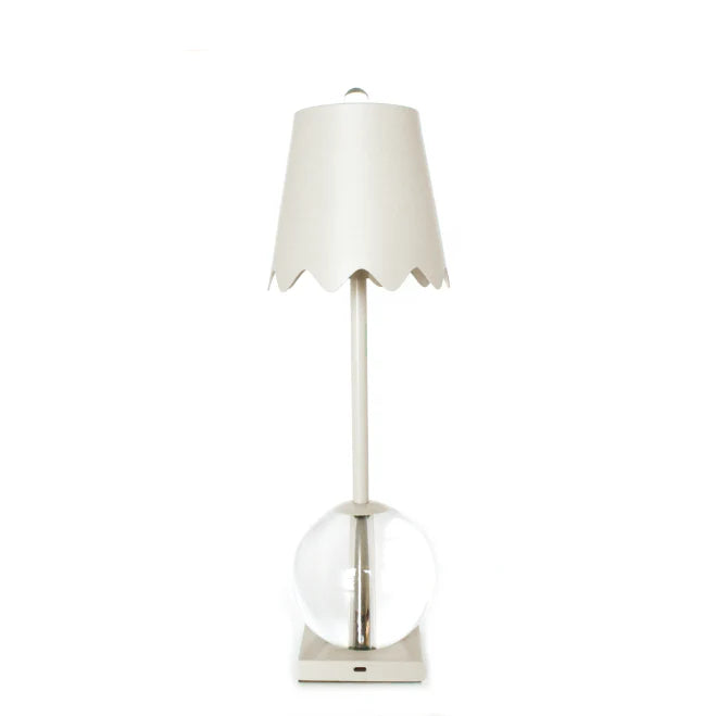 Scalloped Cordless Lamp - Cream