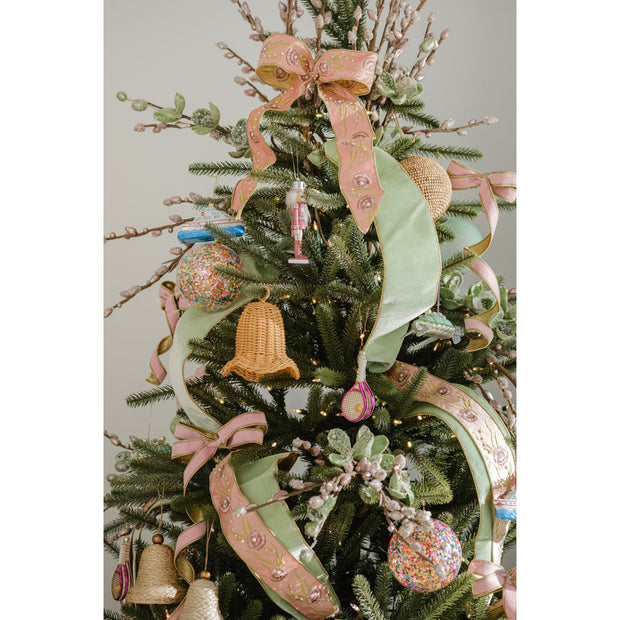 Frosted Green Magnolia Blossom Tree Stem - Set of 6