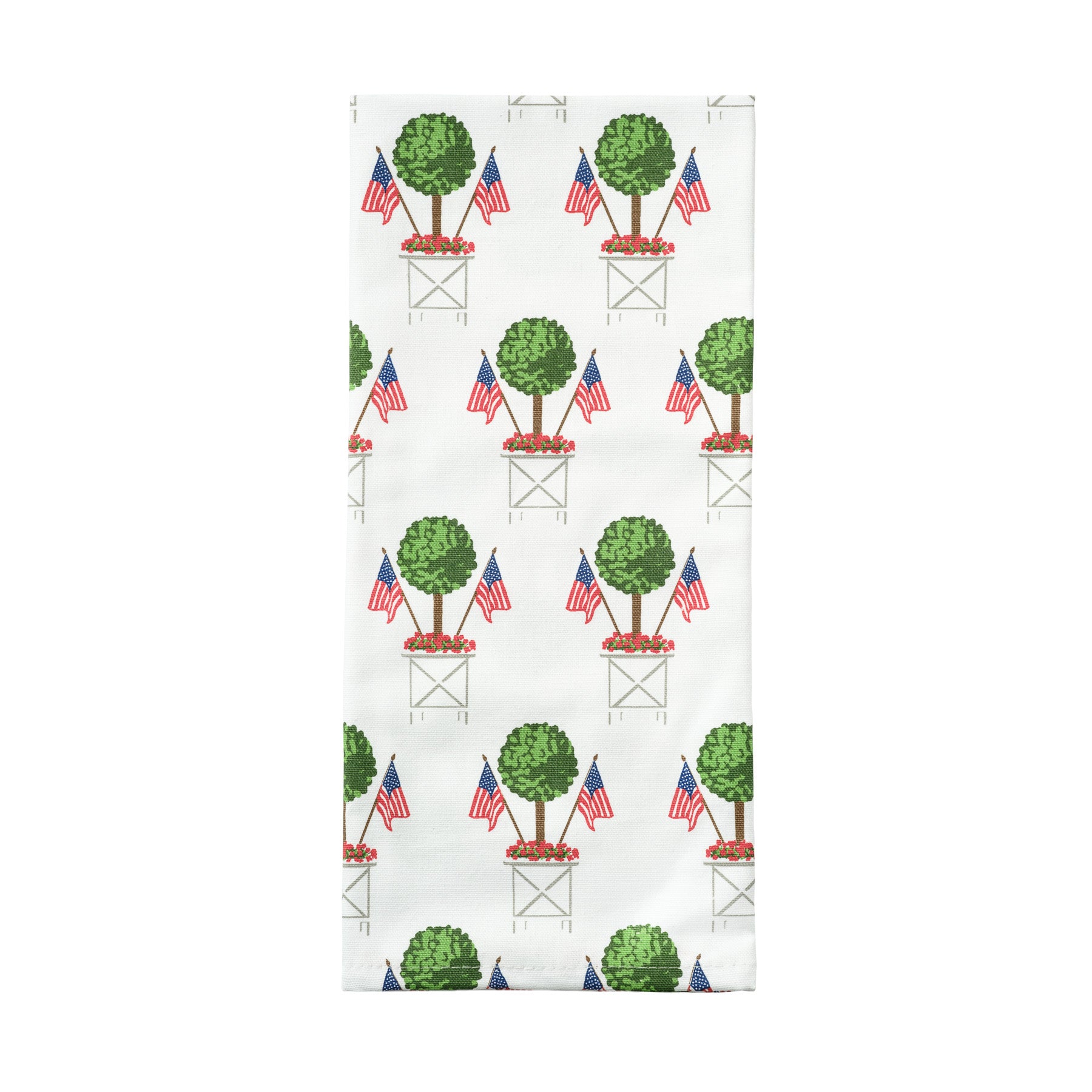 Patriotic Topiary Cotton Tea Towel