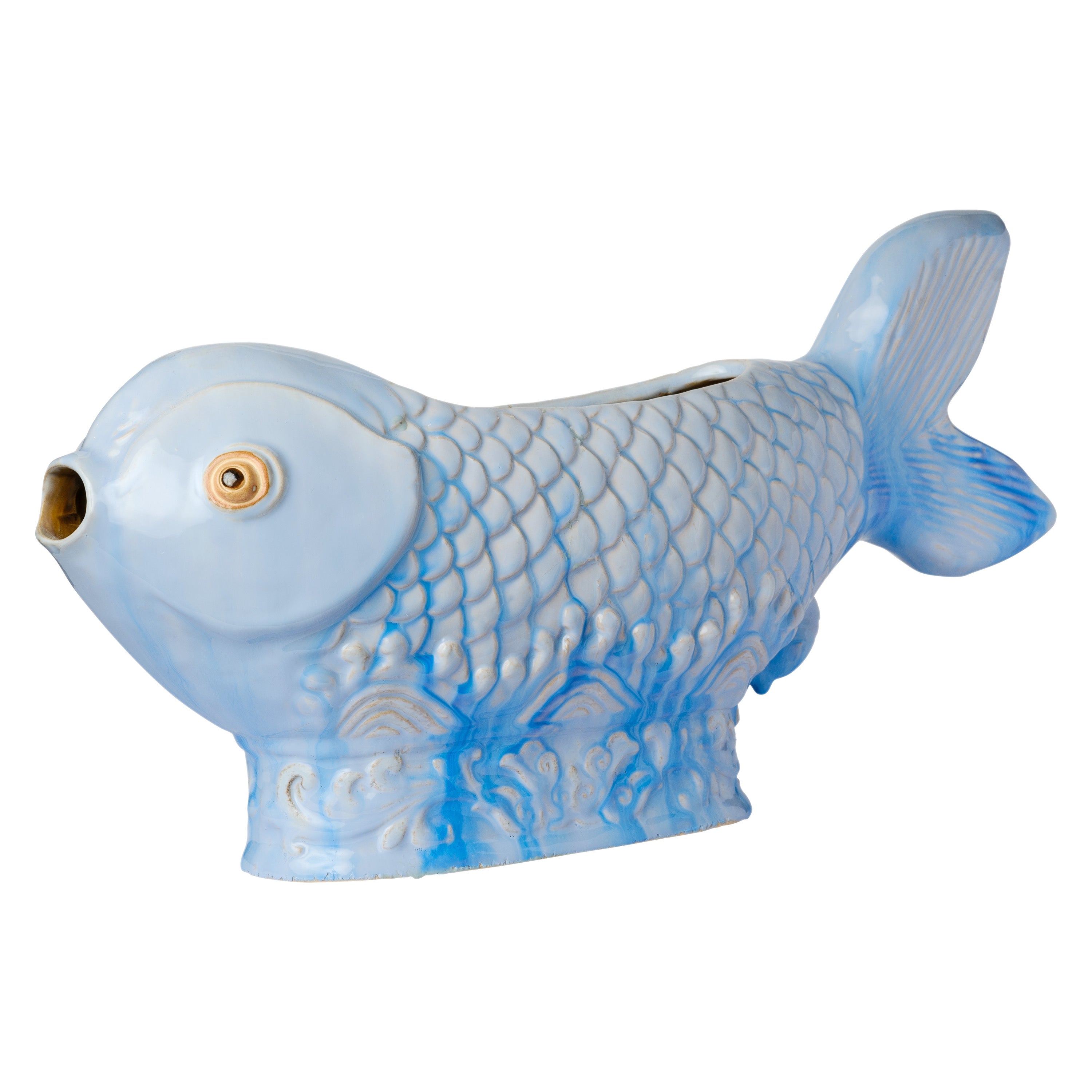 Skinny Fish Planter - Light Blue