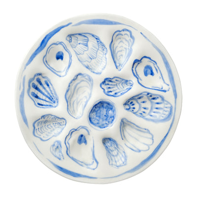 Blue Dozen Oyster Plate