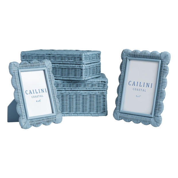 Surfside Scallop Rattan Photo Frame