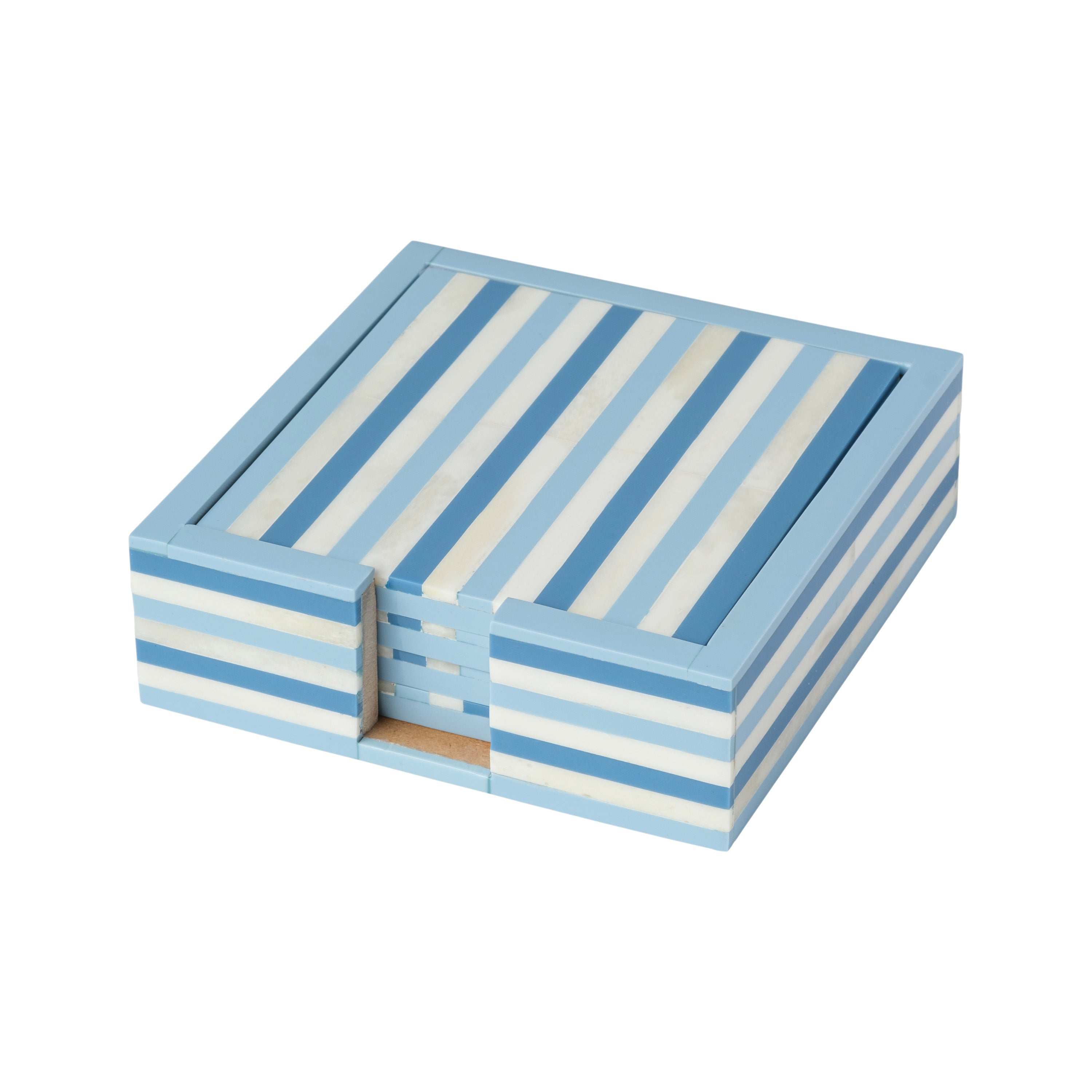 Nantucket Stripe Bone Coaster - Set of 4