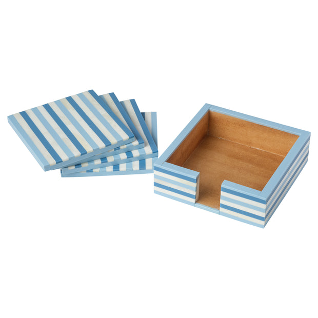 Nantucket Stripe Bone Coaster - Set of 4