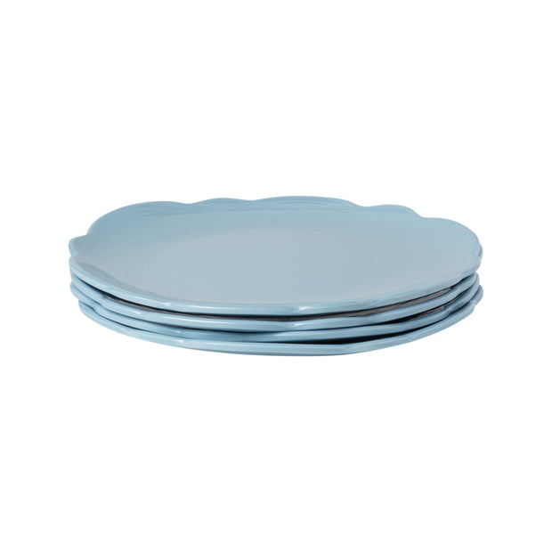 Blue Scallop Melamine Salad Plates