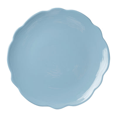 Blue Scallop Melamine Dinner Plates