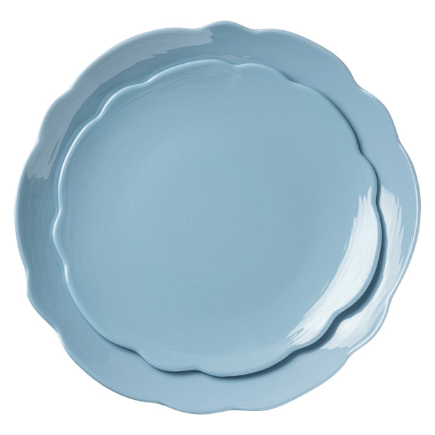 Blue Scallop Melamine Plates