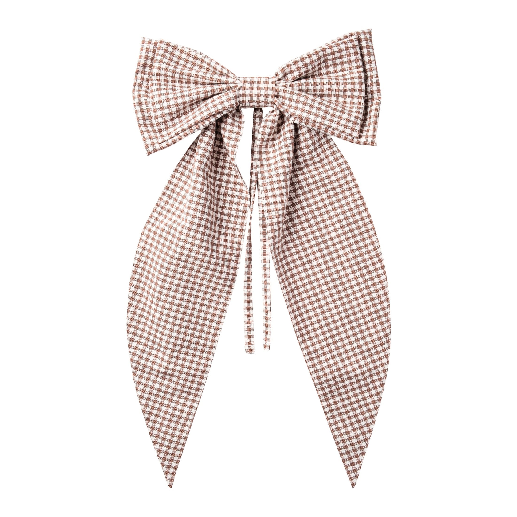 Cinnamon Gingham Check Oversized Bow