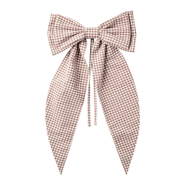 Cinnamon Gingham Check Oversized Bow