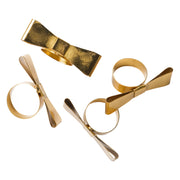 Brass Bow Napkin Rings - Set of 4