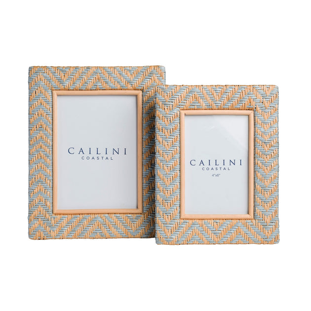 Costa Chevron Rattan Photo Frame, 5x7