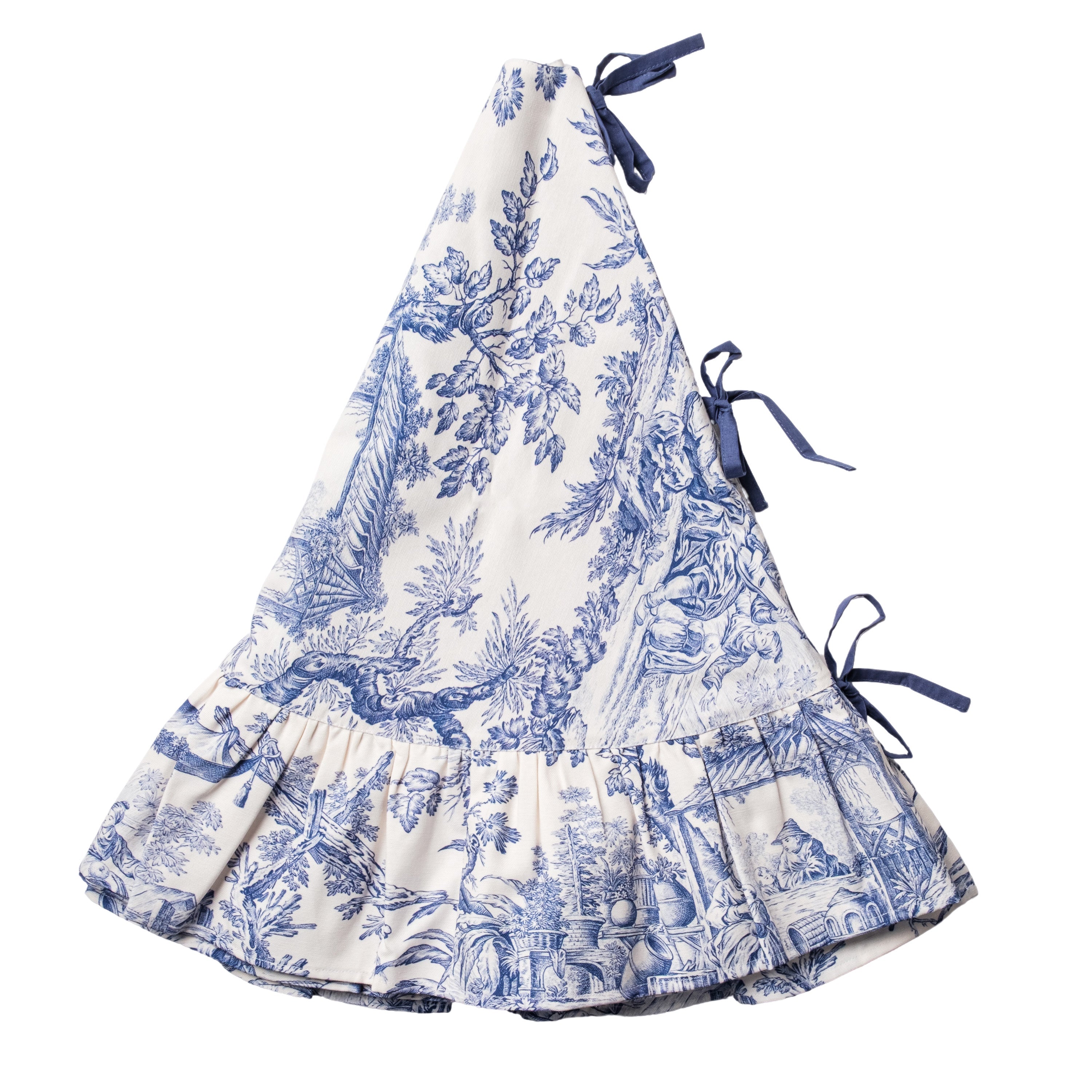 Blue & White Toile Ruffle Tree Skirt