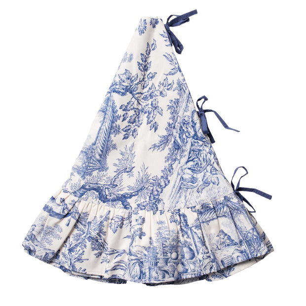 Blue & White Toile Ruffle Tree Skirt