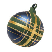 Christmas Plaid Glass Ornament - Set of 3