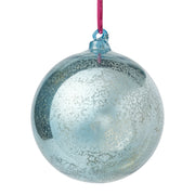 Dusty Blue Mercury Glass Ornament - Set of 6