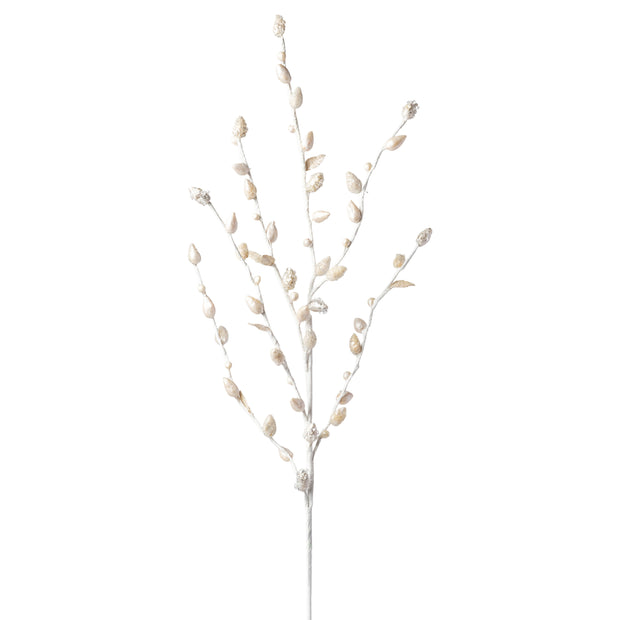 Ivory Pussy Willow Tree Stem - Set of 6