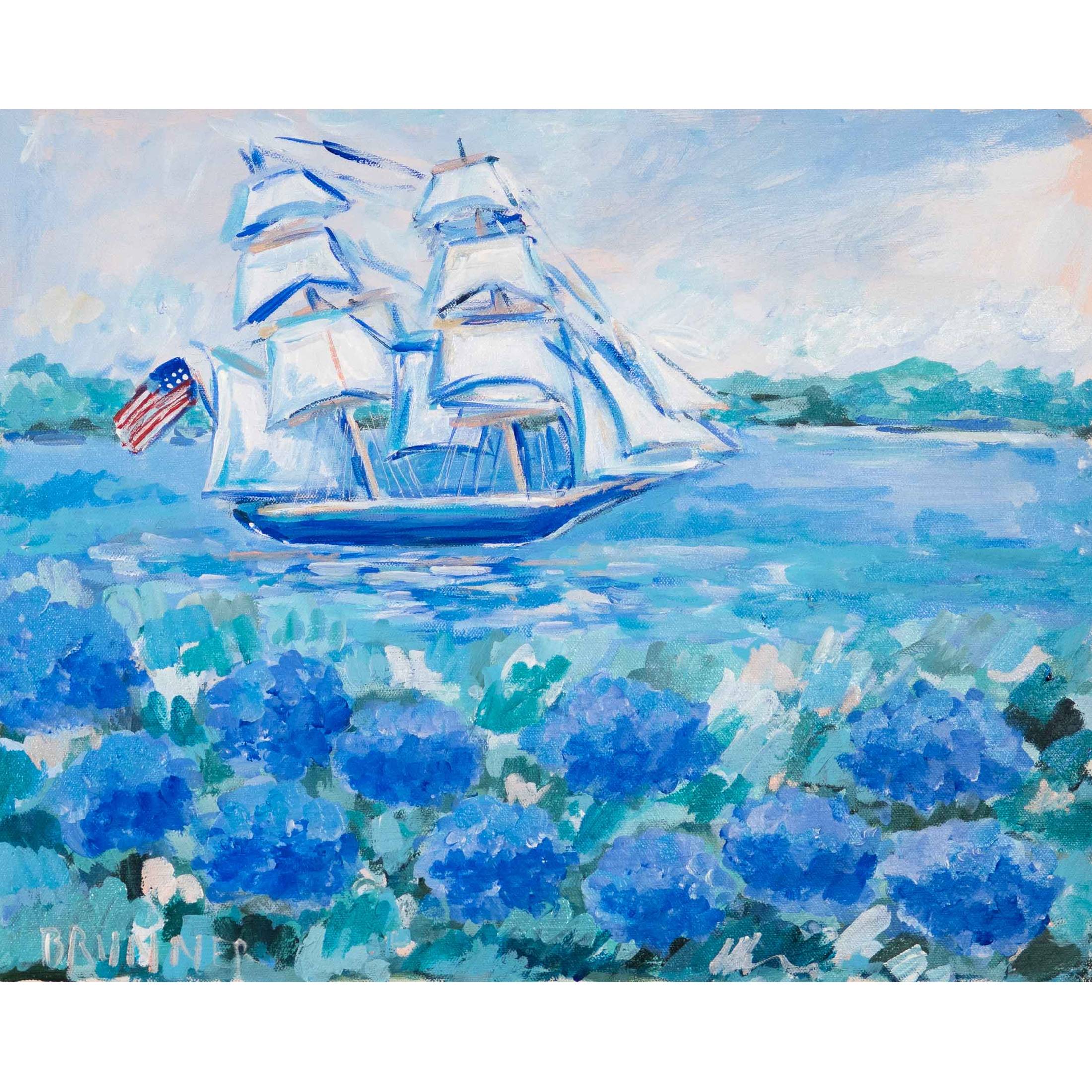 Don't Give Up the Ship Original Framed Painting