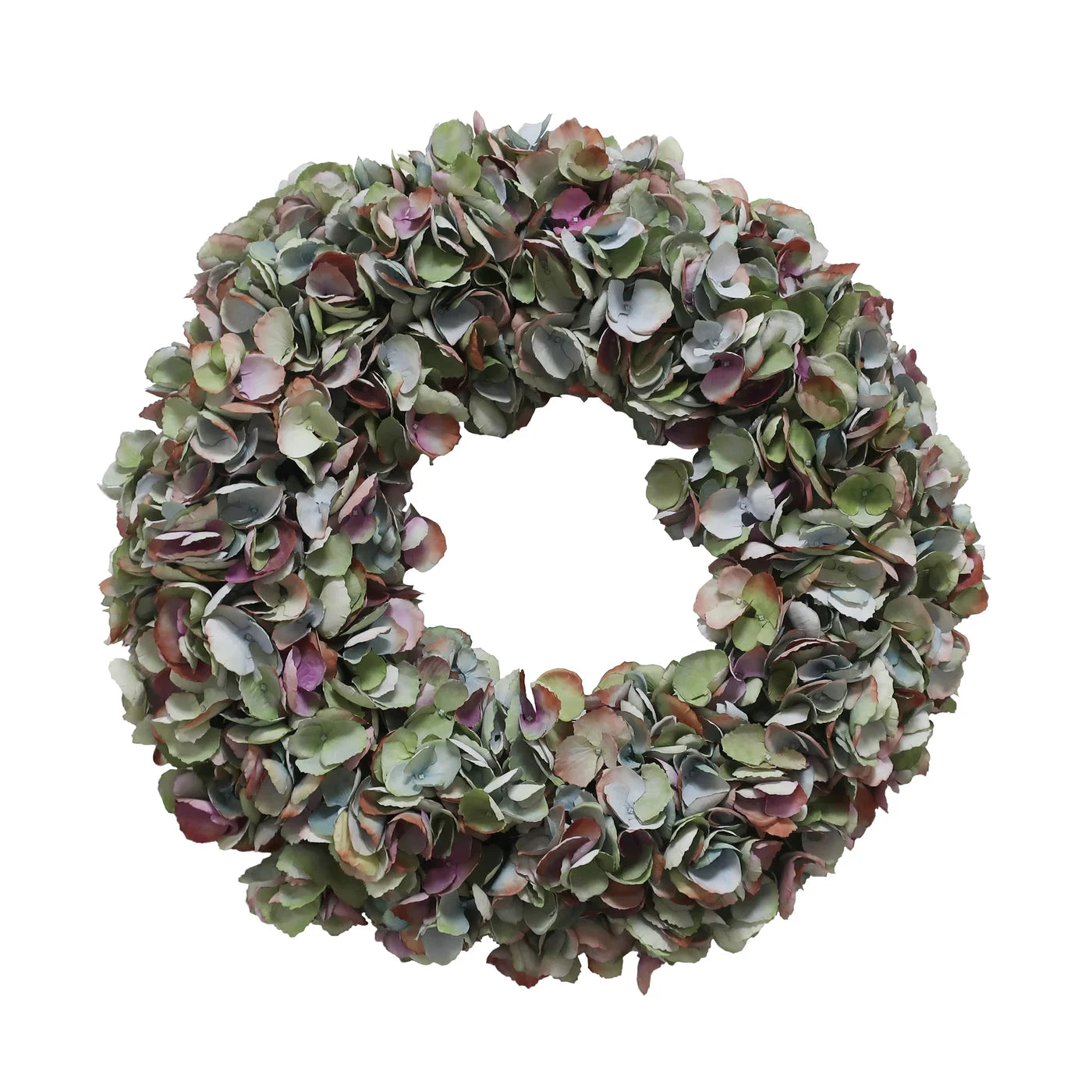 Antiqued Hydrangea Faux Wreath