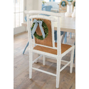 Preserved Boxwood Wreath with Classic Stripe Ribbon