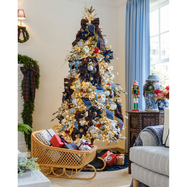 Blue Christmas Velvet Ribbon